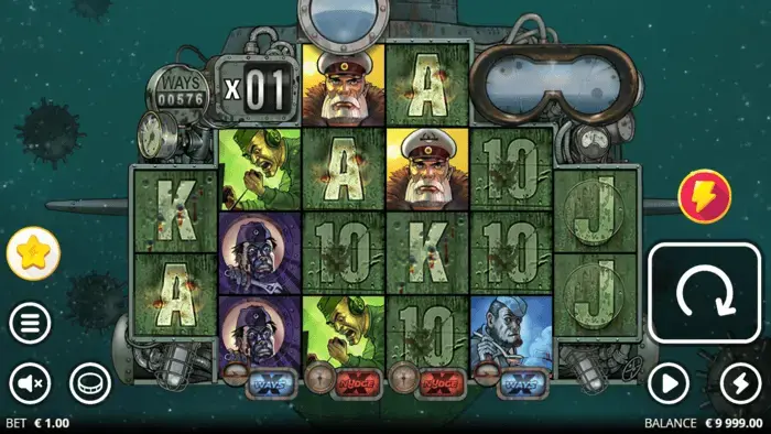 Das xBoot 2wei slot base game showing submarine control room and underwater atmosphere