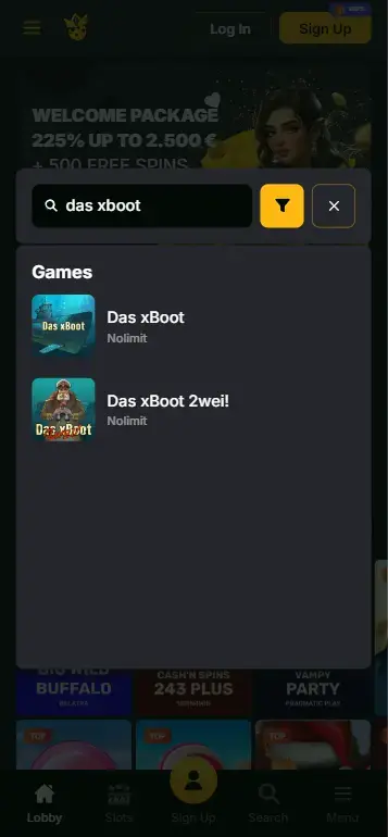 Das xBoot 2wei Nolimit City game tile in casino slots lobby