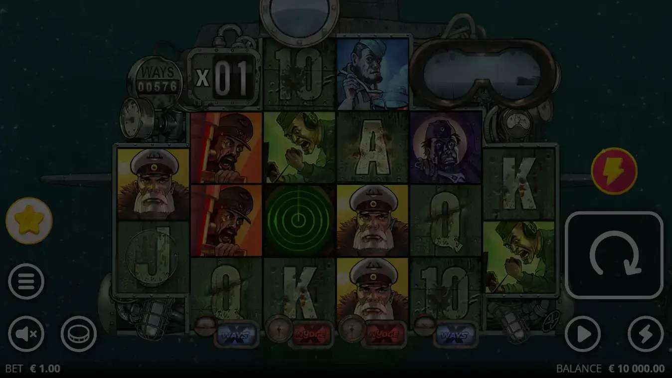 Das xBoot 2wei slot demo game window showing submarine warfare interface