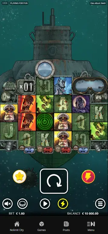 Das xBoot 2wei slot active gameplay with torpedo mechanics